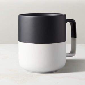 CB2 Two-Tone Black and White Ceramic Mug with Handle (7 cups) 19 ounces